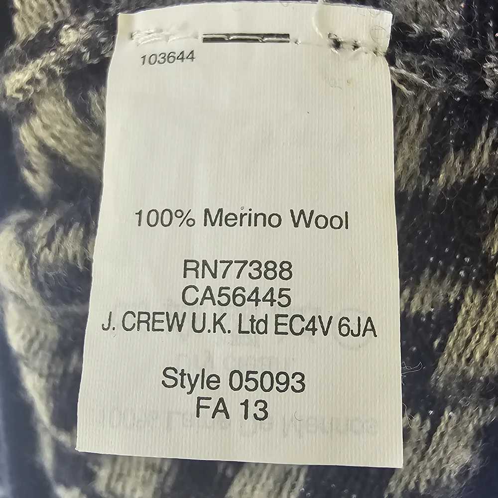 J.Crew 100% Merino Wool Houndstooth Sweater - Women’s Size M - Preppy Quiet Lux